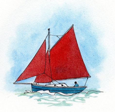 Sailing Boat Illustration, Simple Boat, Transportation Activities, Boat Illustration, Boat Drawing, Working Boat, Sailing Art, Nautical Crafts, Illumination Art