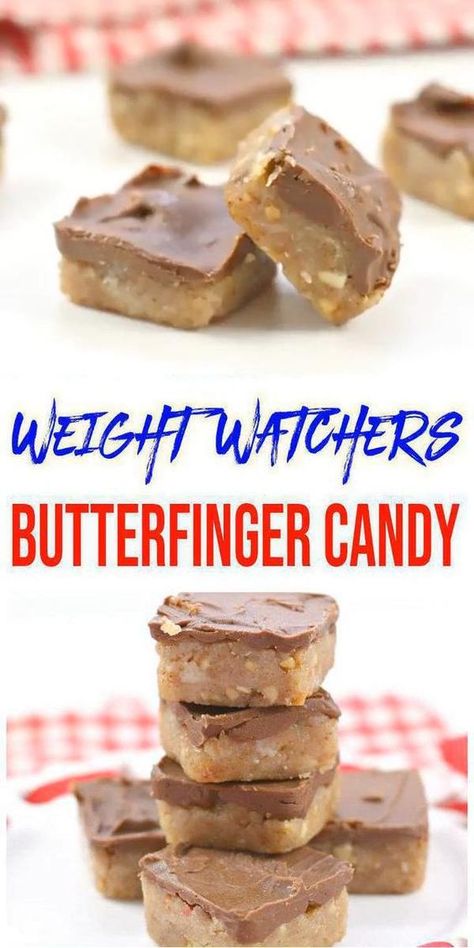 Don't pass up these copycat Butterfinger candy bites. BEST Weight Watchers candy recipe to please any crowd. Tasty & delish homemade WW Butterfinger candy bars. Easy candy to make for Weight Watchers desserts, Weight Watchers snacks or WW treats. Easy chocolate candy w/ smartpoints. Make mini Butterfinger candy for WW diet. For more Weight Watchers #chocolate recipes see KimspiredDIY #desserts Healthier Deserts, Ww Chocolate, Health Dessert Recipes, Weight Watcher Cookies, Low Points Weight Watchers, Butterfinger Candy, Weight Watchers Dessert Recipes, Keto Baking, Weight Watchers Snacks