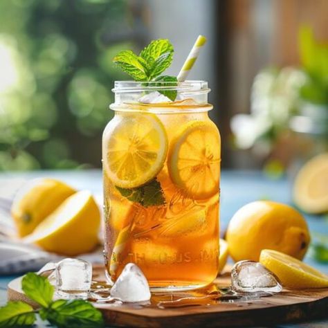 Earl Grey Iced Tea Lemonade Recipe - The Ultimate Refresher! Iced Tea Lemonade Recipe, Tea Lemonade Recipe, Jasmine Milk Tea Recipe, Lemon Ice Tea, Moroccan Mint Tea Recipe, Lemonade Tea Recipe, Mint Tea Recipe, Milk Thistle Tea, Ice Lemon Tea