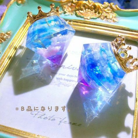 Crystal Aesthetic, Kawaii Jewelry, Magical Jewelry, Kawaii Accessories, Diy Resin Crafts, Resin Charms, Fantasy Jewelry, Cute Crafts, Resin Diy