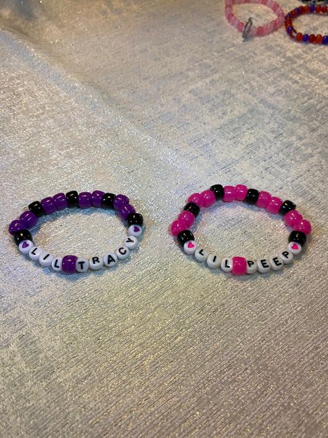 This product is a stretchy beaded bracelet. Lil peep and Lil Tracy beaded bracelets, This is a pink and purple bracelet. There are sizes to choose from! If you have no interest in this product, try looking at my page for others. Couples Bracelets Ideas, Bracelet Ideas Beads Words, Lil Peep And Lil Tracy Bracelets, Lil Peep Lil Tracy Matching Bracelets, Pink And Purple Bracelet, Bsf Bracelets, Lil Peep Bracelet Ideas, Rubberband Bracelets, Crystal Bead Bracelet