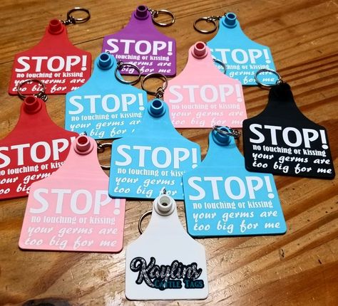 Custom cattles tags by Kaylins Cattle Tags Find us on Facebook! Facebook.com/kaylinscattletags Carseat Stroller, Cattle Tags, The Germs, Baby Carrier, Things To Buy, Stroller, Cow, Novelty Christmas, Christmas Ornaments