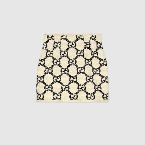 Shop the White / Black GG Tweed Mini Skirt at GUCCI.COM. Enjoy Free Shipping and Complimentary Gift Wrapping. Gucci Clothes, Rhombus Design, Gucci Skirt, Mini Skirt Style, Gucci Gifts, Png Clothes, Tweed Shorts, Tweed Mini Skirt, Lipstick Collection