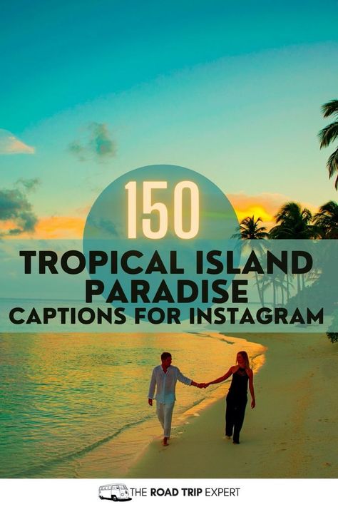 Tropical Island Paradise Captions for Instagram Vacay Captions Instagram, Tropical Captions, Tropical Quotes, Paradise Quotes, Best Tropical Vacations, Beach Instagram Captions, Sunset Captions For Instagram, Vacation Captions, Beach Vacation Pictures