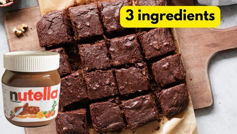 Nutella Brownie with 3 Ingredients, Simple and Quick Orange Desserts Easy, Cookie Recipes Condensed Milk, Guava Desserts, Nutella Brownie, How To Make Nutella, Mini Pie Recipes, Condensed Milk Cookies, Orange Dessert, Custard Desserts