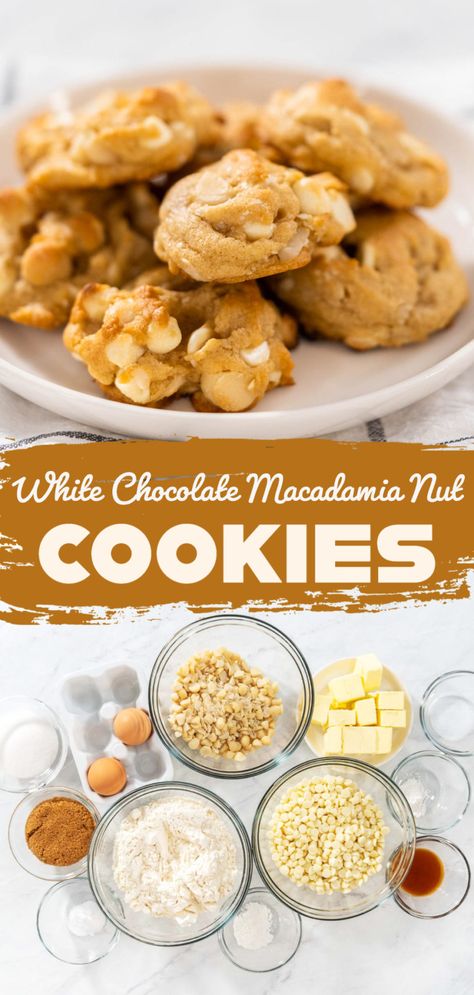 White Chocolate Macadamia Nut Cookies White Macadamia Nut Cookies, Macadamia Nut Cookies Recipe, Chocolate Macadamia Nut Cookies, Coconut Flour Cookies, White Chocolate Macadamia Nut Cookies, White Chocolate Macadamia Nut, Macadamia Cookies, Macadamia Nut Cookies, Nut Cookies