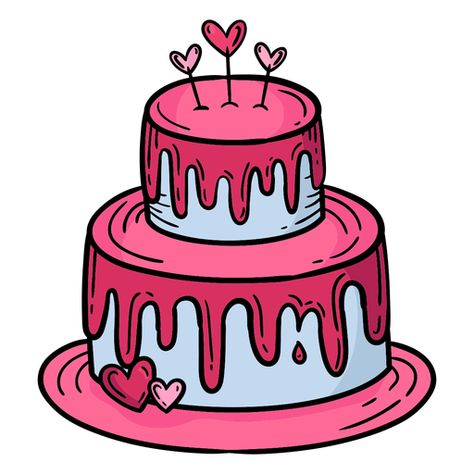 Two Layered Cake, Cake Sketch, Cupcake Png, Valentine Cartoon, Cartoon Birthday Cake, Cake Clipart, Cake Vector, Cake Drawing, Fantasy Cake