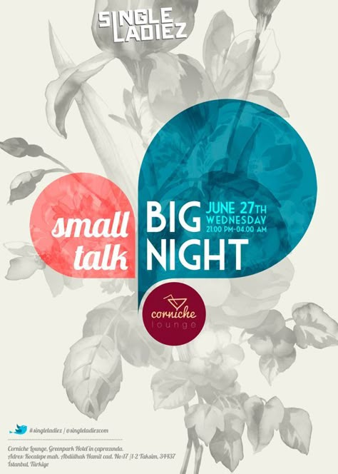 Single Ladiez event poster by Uğur Şayan, via Behance Design De Configuration, Poster Grafico, Event Posters, Event Poster Design, Poster Inspiration, Poster Layout, Poster Designs, Event Poster, Creative Posters