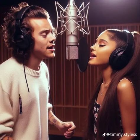 Harry Styles Studio, Ariana Grande And Harry Styles, Harry Styles Photos, Studio Recording, Ariana Grande, Harry Styles, Concept Art, Quick Saves, Art