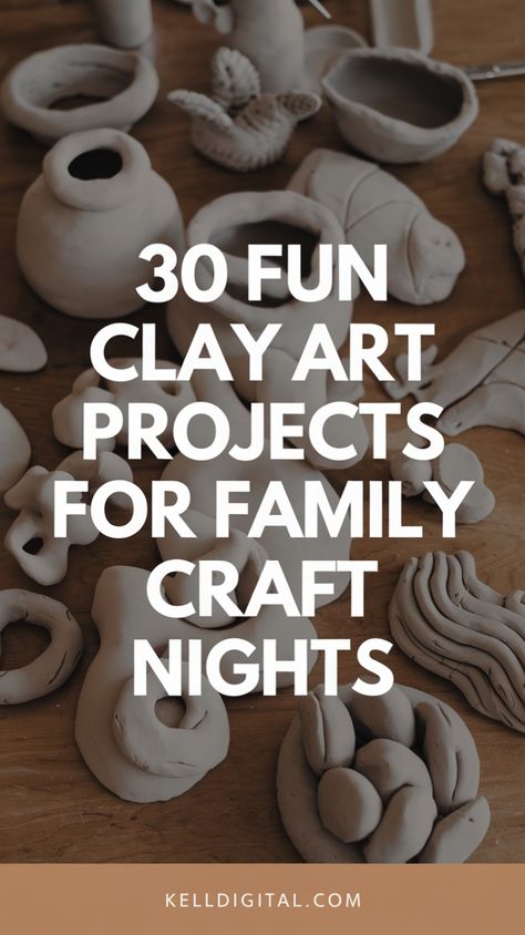 Looking for fun clay crafts to enjoy with the family? These 30 clay art projects are perfect for all skill levels! From air-dry clay crafts to polymer clay ideas, discover step-by-step clay projects that are fun and easy. Whether you're making handmade clay decorations or trying clay sculpting for kids, these DIY clay projects are ideal for family craft night ideas. Get inspired with these weekend craft ideas today! Air Clay Ideas For Kids, What To Make With Clay Ideas, Easy Air Dry Clay Projects For Kids, Simple Clay Ideas For Kids, Simple Clay Crafts, Air Dry Clay Projects Easy, Clay Art Projects For Kids, Creative Clay Art, Kids Clay Ideas