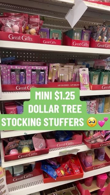 kim ♡ dollar tree dollie on Instagram: "MINI STOCKING STUFFERS 🥹🥹🥹 Guys! I found the cutest @dollartree Stocking Stuffers! look at all the mini items! 🫶🏻 which one will you be picking up for Christmas gifts? 🎄 #dollartreehaulers #newatdollartree #dollartreegoodies #dollartreelovers ▪️SAVE ✔ this post, SHARE it 🥰 with a friend, ▪️COMMENT 👇🏻 below and LIKE ❤ ▪️use the hashtag #DollarTreeDollie for your finds ▪️shop my finds in my bio or follow me on the LTK app!    . . . . . #dollartree #dollartreecommunity #dollartreeobsessed #dollartreelover #dollartreedollie #dollartreefinds #dollartreeaddict  #dollarstore #affordableshopping #dollartreelove #dollartreefind" Dollar Tree Stocking Stuffers For Kids, Mini Stocking Gift Ideas, Dollar Store Stocking Stuffers, Mini Stocking Stuffers, Dollar Tree Stocking Stuffers, Stocking Suffers, Christmas Goodie Bags, Dollar Tree Gifts, Stocking Stuffers For Teens