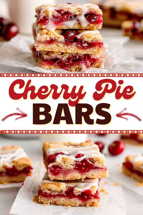 These homemade cherry pie bars are such a delightful treat! The combo of the buttery crust and cherry filling is sweet, decadent, and irresistible. Cherry Pie Filling Bars, Cherry Pie Bars, Cherry Bars, Homemade Cherry Pies, Cherry Filling, Frozen Cherries, Pie Bar, Cherry Flavor, Cherry Pie Filling