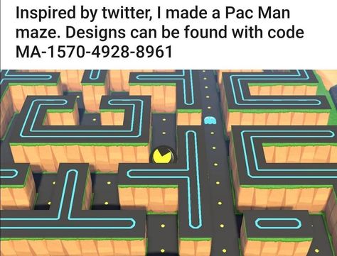 Acnh Maze, Dream Address Acnh, Pac Man Maze, Dream Address, Dream Code, Maze Design, Island Design, Comic Games, Animal Crossing Qr