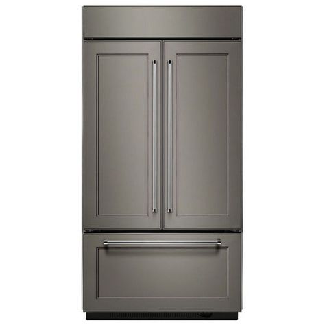 KitchenAid42" B-I French Door Refrigerator Panel Ready Refrigerator, Refrigerator Panels, French Buildings, Built In Refrigerator, Built In Cabinets, Kitchen Cabinetry, French Door, French Door Refrigerator, Kitchen Aid