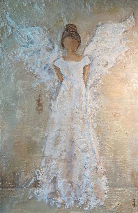 Angel Wing Artwork, Painted Angels, Angel Diy, Angel Wings Painting, Watercolor Angel, Christmas Angel Crafts, Angel Wings Art, Angel Wall Art, Angel Artwork