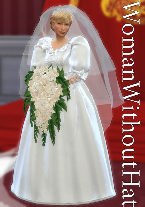 Hello! I don't think I need to add a picture of what this is inspired by haha. This is the much requested Princess Diana Wedding set! Princess Diana Wedding Dress Princess Diana Wedding Veil The… Sims 4 Cc Royal Wedding Dress, Sims 4 Princess Diana Cc, Sims 4 Wedding Veil Cc, The Sims 4 Royal Cc, Sims 4 Cc Wedding, Princess Diana Wedding Dress, Sims 4 Royal Cc, Diana Wedding Dress, Sims 4 Cc Poses