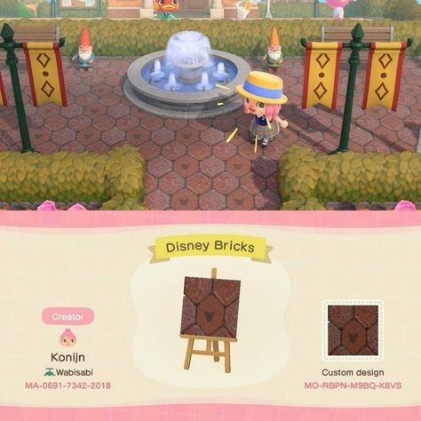 Acnh Disney Path Design Codes, Disneyland Animal Crossing, Disney Acnh Designs, Animal Crossing Design Codes Disney, Disney Acnh Codes, Acnh Disney Island, Acnh Disney Design Codes, Acnh Disneyland, Animal Crossing Disney