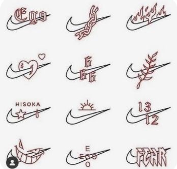 Nike Tattoo Ideas, Nike Anime, Nike Tattoo, Christmas Boyfriend, Sneakers Box, Phone Ideas, Nike Socks, 1 Tattoo, Cartoon Tattoos