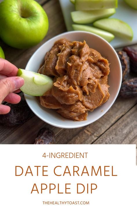 Date Apple Dip, Date Dip For Apples, Cooking Dates Recipes, Date Dip Recipe, Dried Dates Recipes Healthy, Apple Dates Recipes, Pumpkin And Dates Recipe, Date Caramel Apples, Vegan Date Dessert