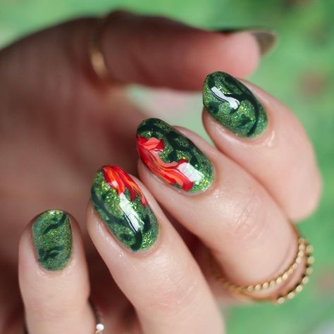 Poison Ivy Nails Designs, Poison Ivy Nails, Batman Nails, Ivy Nails, Dc Poison Ivy, August Birthday, Dc Super Hero Girls, Halloween 2024, Very Happy Birthday