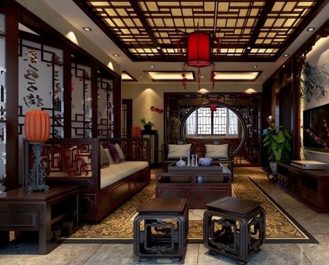 Chinese Home Design, Modern Chinese Interior, Chinese Homes, Chinese Living Room, Chinese Style Living Room, Chinese Interior Design, Chinese Style Interior, Asian Living Room, Chinese Room