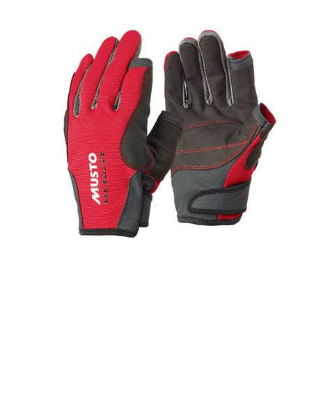 MUSTO: Essential Sailing Gloves AS0803: £20. ew and improved for 2015 The long-fingered Essential Sailing Gloves have enhanced fit and functionality. Articulated fingers for superior fit to your natural hand shape alongside an elasticated back of hand ensure flexibility whilst the easy pull on wrist tab and Velcro® secured wrist tab provide quick, secure donning and removal. Hard wearing Amara palm and finger reinforcement will keep your hands in good condition no matter how long you are on the water for. BLACK, RED, WHITE Sailing Clothes, Sailing Gloves, Sailing Gear, Dive Computers, Wetsuit Men, Swim Gifts, Snorkel Mask, Workout Gloves, Training Gloves