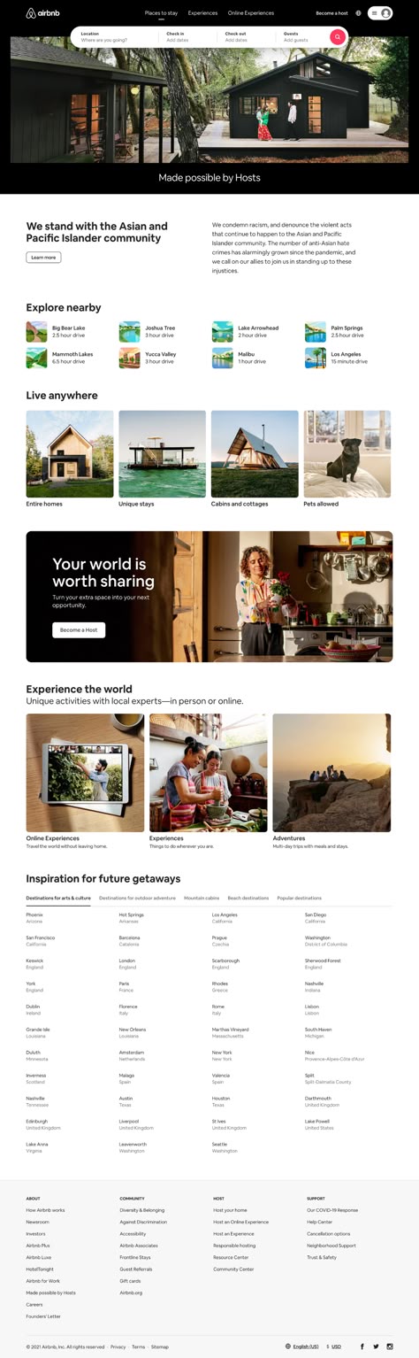 Airbnb Web Design, Airbnb Website Design Inspiration, Cottage Website Design, Airbnb Website Design, Travel Agency Website, Ux Design Principles, Airbnb Website, Travel Website Design, Web Design Websites