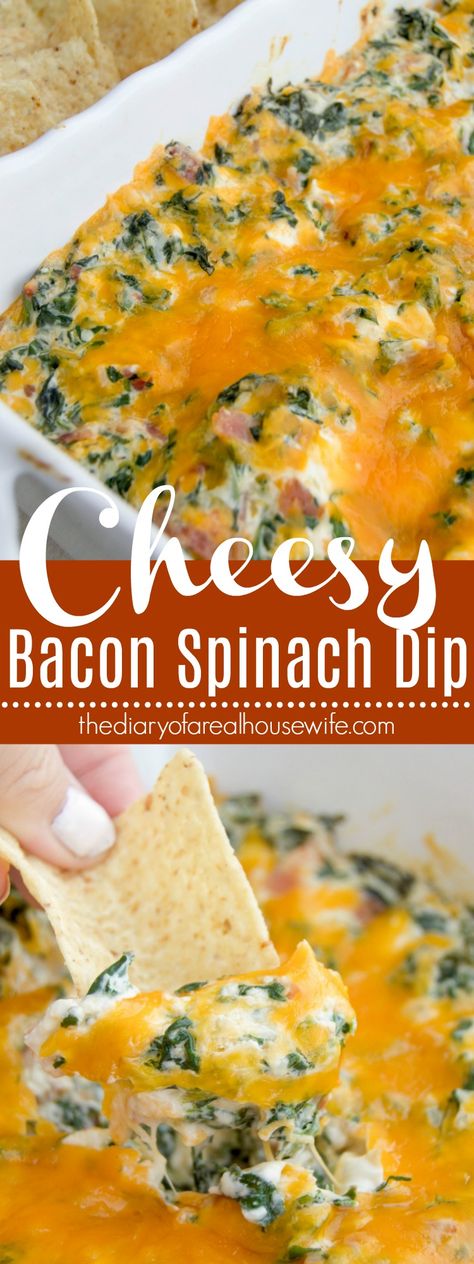 Spinach Bacon Dip, Bacon Spinach Dip, Bacon Dip Recipes, Cheesy Bacon Dip, Spinach Benefits, Spinach Dip Recipe, Cheesy Bacon, Spinach Dip, Bacon Recipes