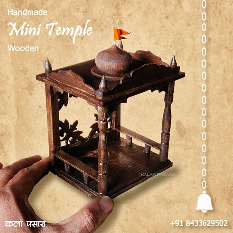 Mini Temple wooden Temple for car dashboard Mini Temple, God Temple, Wood Miniature, Wooden Temple, Mandir Design, Mini Model, Car Dashboard, Miniature Art, Car Decor