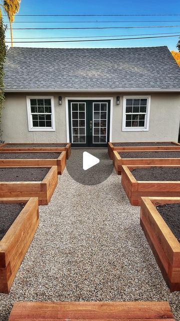 Kyle Hagerty | Urban Farmstead on Instagram: "Finishing off the garden pathways with pea gravel. The base layer is 4” of road base for drainage and stability, capped with 3/4” of DG to seal in the big rocks, then finished off with 1” of this 3/8” Ione Gold.  After building two previous gardens with DG (decomposed granite) pathways, I’ve decided that I do love a well made DG path, but it gets messy with spilled soil, does get some weeds, and can get muddy, especially if it’s not installed properly with thick base layer of crushed rock for drainage.   I’ve also been displeased with pea gravel when it’s laid too deep, which makes it soft and uncomfortable for walking and pushing full wheelbarrows through.  So far I’m very pleased with the look and function of this pathway that’s also comforta Pea Pebble Walkway, Laying Pea Gravel, Pea Gravel Garden Ideas, Urban Farmstead, Garden Pathways Ideas, Gravel Garden Ideas, Pea Gravel Garden, Rock Walkway, Gravel Walkway