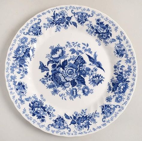 Oriental Garden Dark Blue Dinner Plate by Churchill | Replacements, Ltd. Blue And White Ginger Jars, Blue And White Dinnerware, Blue And White Dishes, Blue Dinner, Blue Dinner Plates, China Collection, White Ginger Jars, Liberty Blue, Tiered Serving Trays