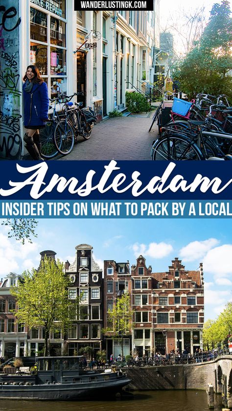 Packing For Amsterdam, Amsterdam Packing List, What To Wear In Amsterdam, Free Printable Packing List, Netherlands Trip, Amsterdam Trip, Vacation Items, Printable Packing List, Europe Holidays