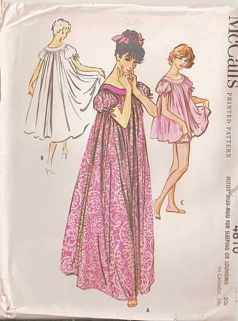 Nightgown Pattern, Lingerie Patterns, Women's Sewing Pattern, Vintage Nightgown, Motif Vintage, Mccalls Patterns, Old Fashion, Sewing Pattern Sizes, Vintage Lingerie