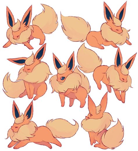 Flareon Flareon Pokemon, Evee Evolution, Pokemon Flareon, Pokemon Eevee Evolutions, Concept Art Tutorial, Pokemon Theme, Eevee Evolutions, Pokemon Images, Pokemon Eevee