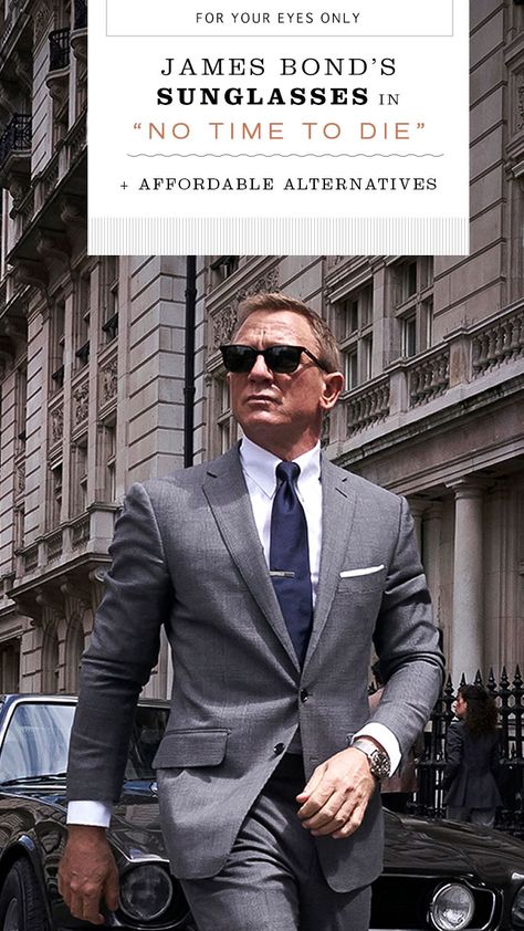 James Bond's New Sunglasses in “No Time to Die”   Affordable Alternatives Daniel Craig Sunglasses, Classic Sunglasses For Men, Tom Ford James Bond, James Bond Aesthetic, James Bond Sunglasses, Daniel Craig Bond, Bond Fashion, James Bond Suit, Bond Outfits