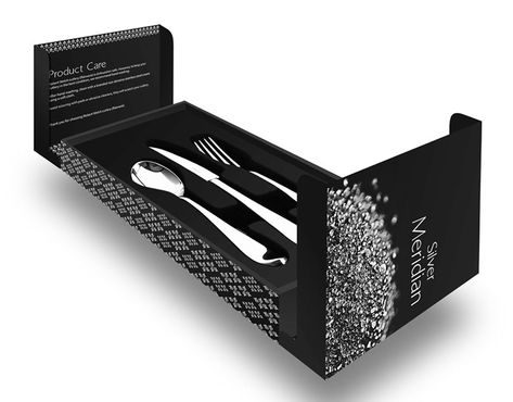 ‘Jewels on the Table’ is an imagined line of cutlery for Robert Welch that features three premium sets, namely, Pearly Aspen, Silver Meridian and Crystal Water. This project required me to come up with a name, identity and packaging for ‘Jewels on the tab… Cutlery Packaging, Robert Welch, Crystal Water, A Name, The Table, Aspen, Pear, Packaging, Crystals