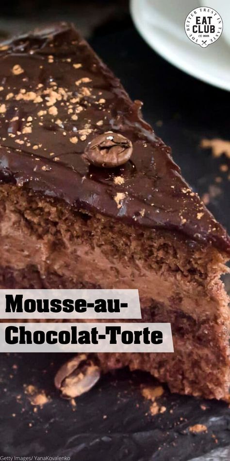 Hier landet man schnell mal im Schokohimmel: Eine Mousse-au-Chocolat-Torte ist genau richtig für alle Chocoholics und alle, die von Süßem nicht genug bekommen können! Mousse Au Chocolat Torte, Chocolate Torte, Baking, Cake, Quick Saves