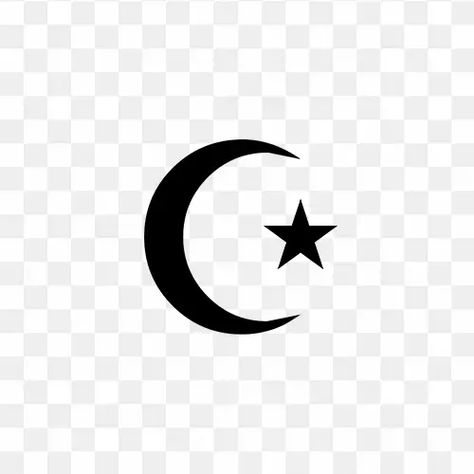 Islam Crescent Moon, Islam Symbol Aesthetic, Muslim Tattoos, Islamic Moon, Traditional Tattoo Woman, Moon Star Tattoo, Islamic Png, Star Png, Silhouette Images