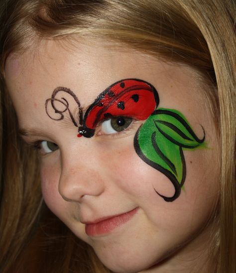 The Face Paint Lady, Syracuse Face Painter, Children's ... Insect Makeup, Ladybug Face Paint, Easy Face Painting Designs, Cheek Art, Painting Faces, Beast Costume, Easy Designs, Face Painting Easy, Kids Face Paint