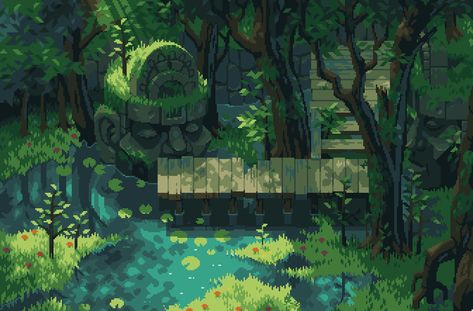 Forest Pixel Art, How To Pixel Art, Pixel Art Landscape, 1 Pixel, Pixel Art Background, Pixel Art Tutorial, Arte 8 Bits, Cool Pixel Art, Pixel Art Games