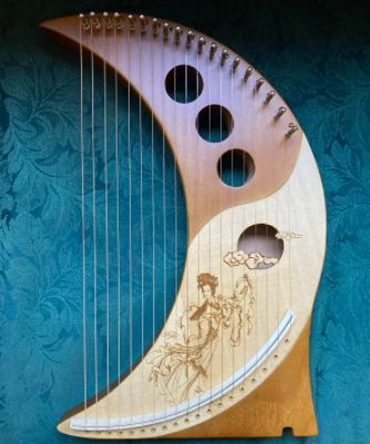 Celtic Harp, Woodworking Inspiration, Moon Goddess, Play Music, String Instruments, Harp, Writing Inspiration, Art Music, Wood Art