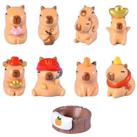 0.99US $ 89% OFF|Resin Miniature Capybara Figurines Multicolor DIY Cartoon Capybara Statue Accessories Car Ornament Mini Animals Figurine| |   - AliExpress Capybara Clay Art, Diy Capybara, Clay Crafts Animals, Clay Capybara, Flannel Diy, Cartoon Capybara, Mini Animals, Funny Jewelry, Clay Keychain