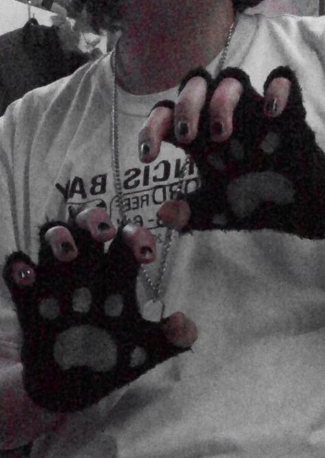 Goth Dog Aesthetic, Dog Boy Aesthetic, Puppy Boy Oc, Dog Boy Oc, Puppy Boy Art, Puppy Boy Aesthetic, Emo Dog, Paws Gloves, Puppy Boy