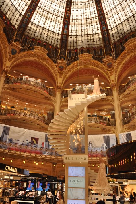 The Shopping Mall Galerias Lafayette, Paris France.  #GaleriasLafayette #Paris #France #Shopping #Mall Paris Luxury Shopping Aesthetic, Shopping Paris Aesthetic, Paris Shopping Luxury, Paris Aesthetic Shopping, Paris Shopping Mall, Shopping Mall Aesthetic, Paris Mall, France Shopping, Galeries Lafayette Paris