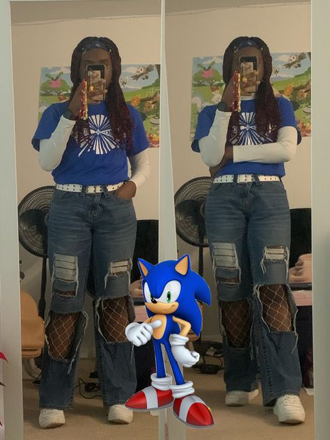 slightly sonic the hedgehog inspired fit bc i miss him Sonic Themed Outfit, Sonic The Hedgehog Outfit, Shadow Inspired Outfit, Shadow The Hedgehog Outfit Ideas, Shadow The Hedgehog Inspired Outfit, Sonic Outfit Ideas, Shadow The Hedgehog Outfit, Sonic Inspired Outfits, Sonic Clothes