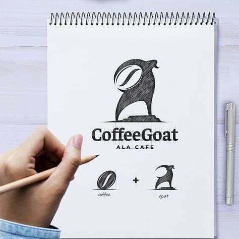 Coffee Bean Logo Design, Logo Design Sketch, How To Make Logo Design, Logo Design Process Sketches, Illustration Logo Design, Idea Logo, Creative Logo Design, Coffee Brand Logo, Coffee Logo Design Ideas