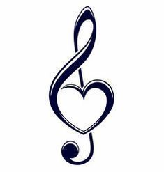 Music Heart Tattoo, Love Music Tattoo, Small Music Tattoos, Music Notes Tattoo, Music Notes Art, Anting Manik, Music Note Tattoo, Tattoo Outline Drawing, Music Tattoo Designs