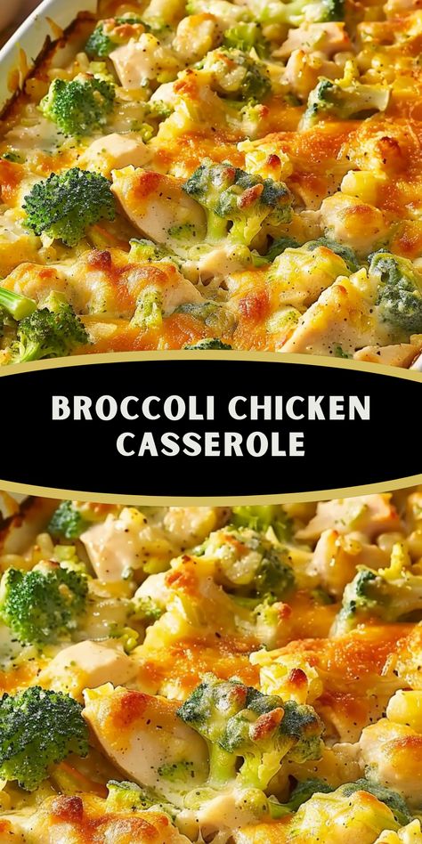 This Broccoli Chicken Casserole is a creamy, cheesy, and comforting dish made with tender chicken, fresh broccoli, and a rich, flavorful sauce. Easy to prepare and perfect for busy weeknights, this hearty casserole is sure to be a family favorite! Chicken And Vegetable Recipes, Chicken Casserole Recipes For Dinner, Cheesy Chicken Broccoli Casserole, Broccoli Chicken Casserole, Chicken Broccoli Bake, Easy Chicken Casserole, Easy Chicken Casserole Recipes, Broccoli Dishes, Broccoli Chicken