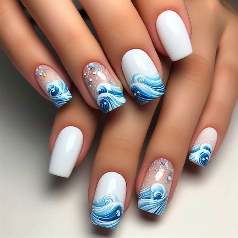 #NailArt
#NailDesigns
#NailsOfInstagram
#Manicure
#NailInspo
#NailIdeas
#NailPolish
#NailTrends
#NailAddict
#NailGoals
#NailStagram
#NailFashion
#NailStyle
#NailArtDesigns
#NailTutorial
#GelNails
#AcrylicNails
#NailSwag
#NailTech
#NailPerfection Whale Nails Art, Ocean Themed Nail Art, Boat Nails Designs, Sea Nails Designs The Beach, Wave Nails Design, Blue Wave Nails, Whale Nails, Waves Nail Art, Wave Nail Art