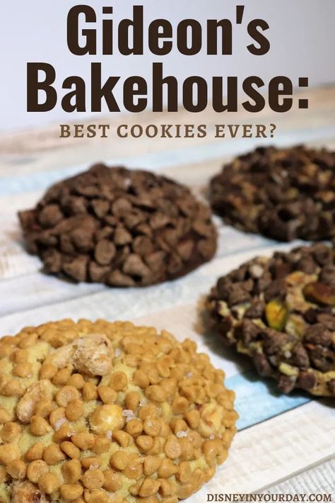 Gideon's Bakehouse cookies: best cookies ever? - Disney in your Day Gideons Bakehouse Cookie Recipe Peanut Butter, Gideons Bakehouse Copycat, Gideons Peanut Butter Cookie Recipe, Disney Gideon Cookies Recipe, Gideon’s Bakehouse Cookies, Gideon Bakehouse Cookies, Copycat Gideons Bakehouse Cookies, Gideons Bakehouse Cookie Recipe Copycat, Gideon Cookies